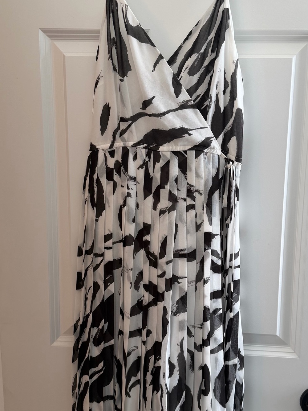Nine West Black and White Wrap Maxi Dress